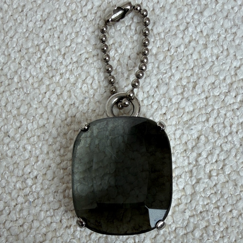 Coach Vintage Smoky Faceted Gemstone Bag Charm Tag or Keychain